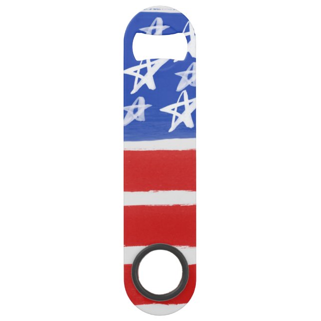 US Flagge, Flaschenöffner aus Edelstahl (Vorderseite)