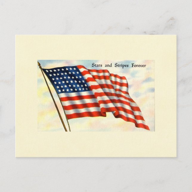 US Flagge Forever 4. Juli Flag Postkarte (Vorderseite)