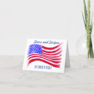"US Flagge Forever" - Amerikanische Flaggennotecar Dankeskarte
