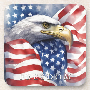 US-Flagge Freiheit Adler Motivierend Inspirierend Getränkeuntersetzer