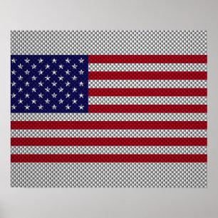 US-Flagge für Dekoration im Kohlenstofffaserstil