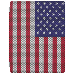 US-Flagge für Dekoration im Kohlenstofffaserstil iPad Hülle