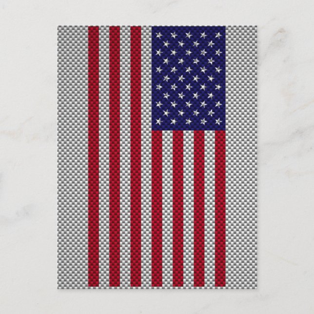 US-Flagge für Dekoration im Kohlenstofffaserstil Postkarte (Vorderseite)