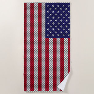 US-Flagge für Dekoration im Kohlenstofffaserstil Strandtuch