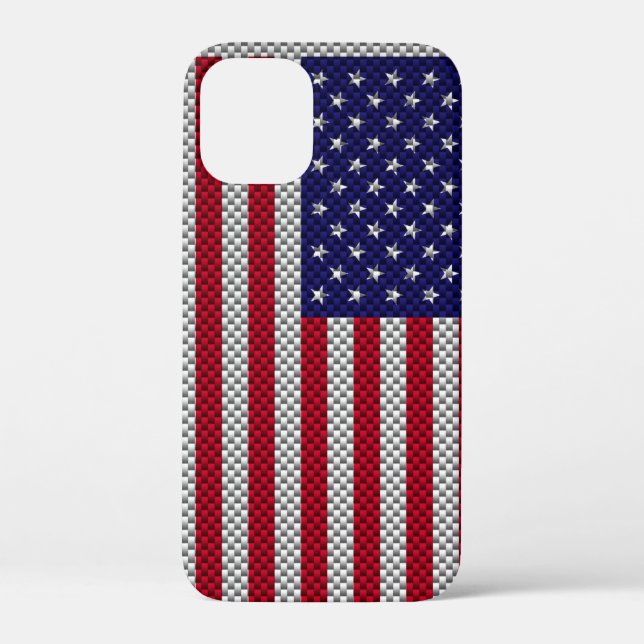 US-Flagge für den Ausdruck "Carbon Fibre Style" Case-Mate iPhone Hülle (Rückseite)