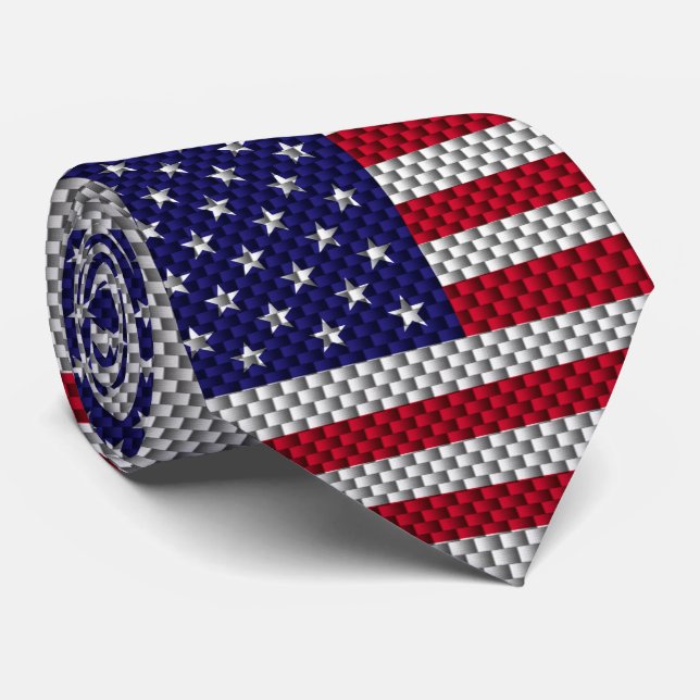 US-Flagge für den Ausdruck "Carbon Fibre Style" Krawatte (Gerollt)