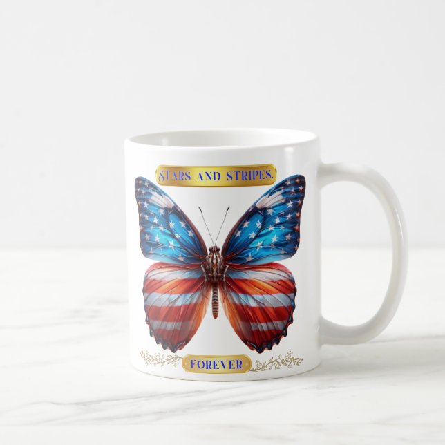 "US Flagge für immer!" Magische Tasse (Rechts)