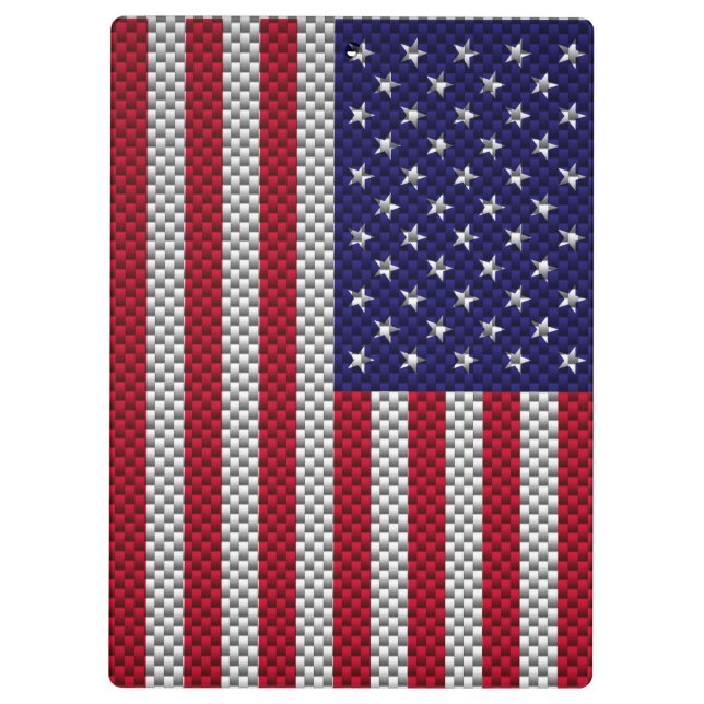US-Flagge für Kohlenstofffaser wie Print Klemmbrett (Rückseite)