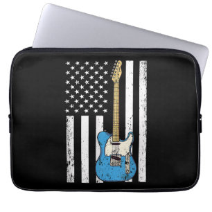 US-Flagge für Vintage Gitarre Laptopschutzhülle
