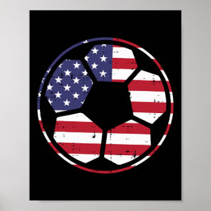 Us Flagge Fußball Ll Vintage Fußll 4. Juli Patri Poster