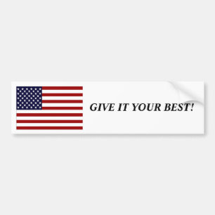US-Flagge geben ihm Ihr Bestes! Autoaufkleber