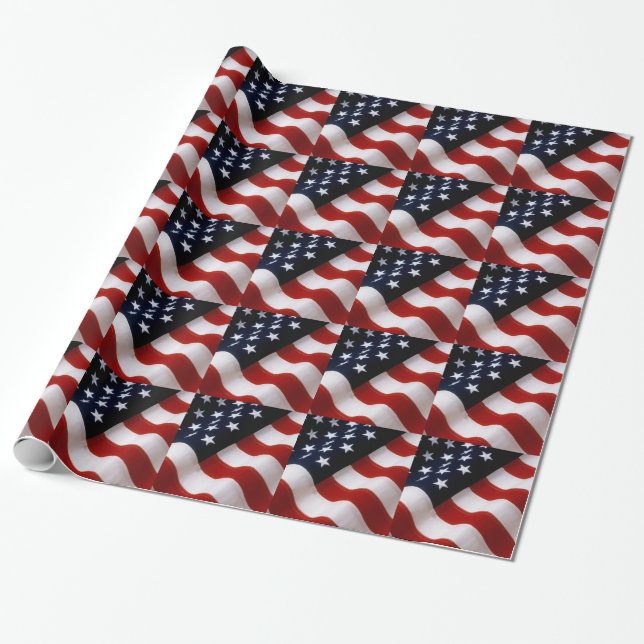 US-FLAGGE GESCHENKPAPIER (Ungerollt)