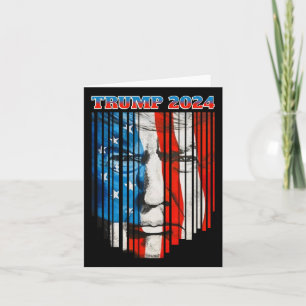 Us-Flagge Gesicht Trump Vintage Donald Trump 4. Ju Karte