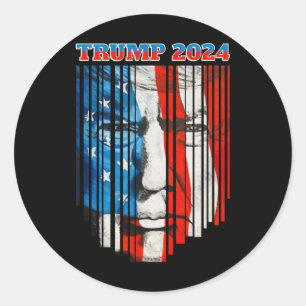 Us Flagge Gesicht Trump Vintage Donald Trump 4. Ju Runder Aufkleber