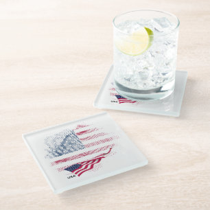 US-Flagge Glasuntersetzer