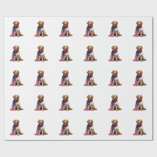 US-Flagge Golden Retriever Gravierter Hunde Liebha Geschenkpapier
