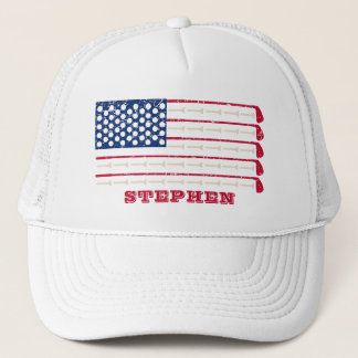 US-Flagge Golf Club Name Truckerkappe