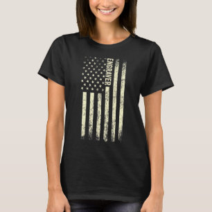 US-Flagge Gravieren des amerikanischen Gravers 1 T-Shirt
