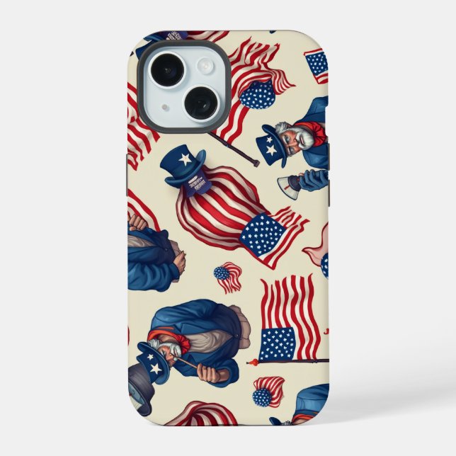 US Flagge Großvaters einzigartiger Fall iPhone 15 Hülle (Rückseite)