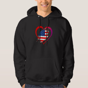 US-Flagge Herz Amerikanisch Patriotische Streitkrä Hoodie