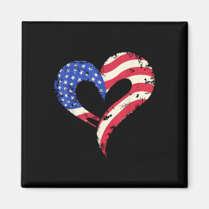 US-Flagge Herz Amerikanisch Patriotische Streitkrä Magnet