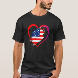 US-Flagge Herz Amerikanisch Patriotische Streitkrä T-Shirt