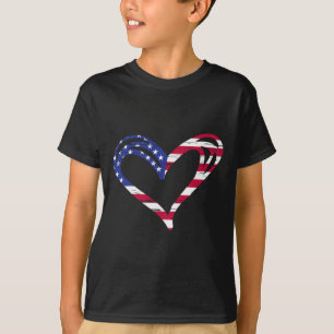 US-Flagge Herz Amerikanisch Patriotische Streitkrä T-Shirt
