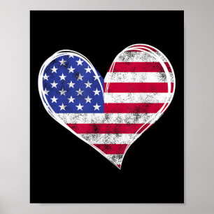 US-Flagge Herzstück Amerikanische Patriotische Str Poster