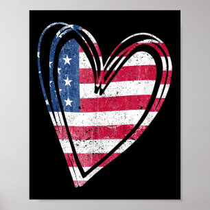 US-Flagge Herzstück Amerikanische Patriotische Str Poster