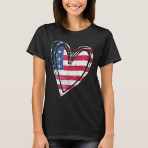 US-Flagge Herzstück Amerikanische Patriotische Str T-Shirt