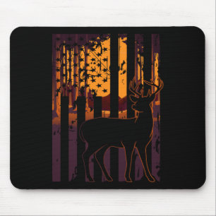 US-Flagge Hirschjagd Einstellung Sonnenblumenjäger Mousepad
