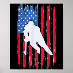 US-Flagge Hockeyspieler 4. Juli Männer Frauen Poster