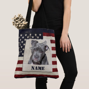US Flagge Hund Foto Vintag Pet Memorial