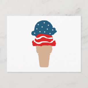 US Flagge Ice Creme Cone Postkarte
