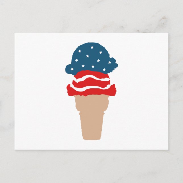 US Flagge Ice Creme Cone Postkarte (Vorderseite)