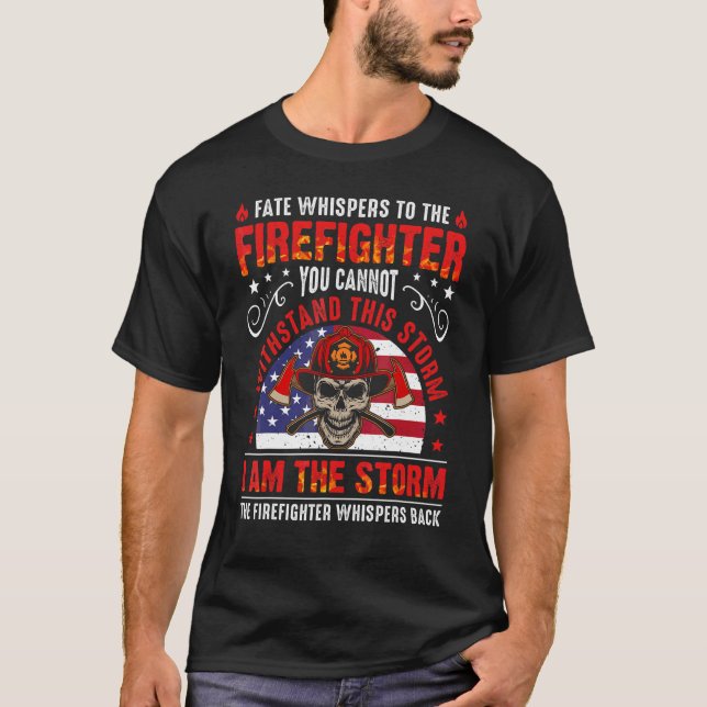 US-Flagge Ich bin Sturm-Feuerwehrhelm für Bro T-Shirt (Vorderseite)