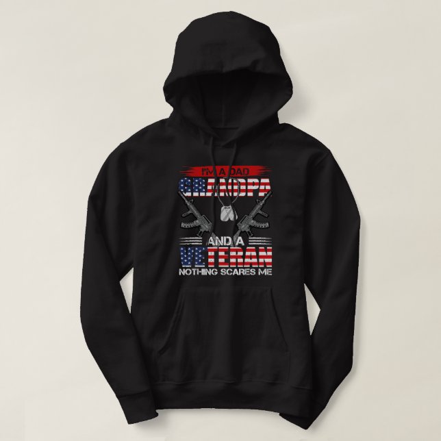 US-Flagge Ich bin Vater Opa und ein Veteran Nichts Hoodie (Design vorne)