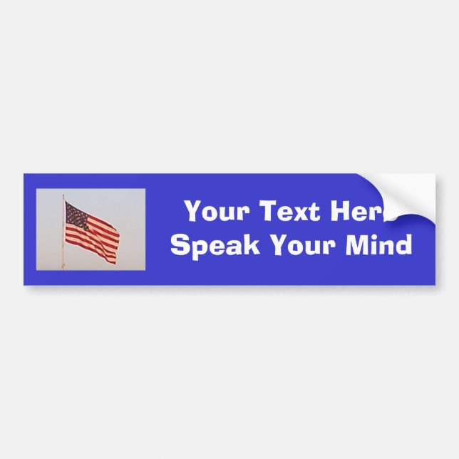 US-Flagge + Ihr Text-Autoaufkleber Autoaufkleber (Vorne)