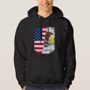 US-Flagge Illinois Friendship Staat Vintag Hoodie