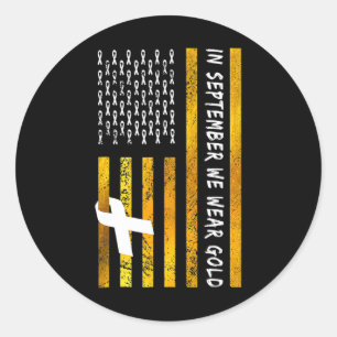 US-Flagge im September tragen wir Goldkrebs im Kin Runder Aufkleber