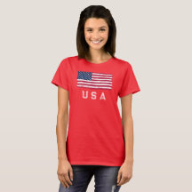 US-Flagge im Vintage-Look (weißer Text) Damen-T-Sh