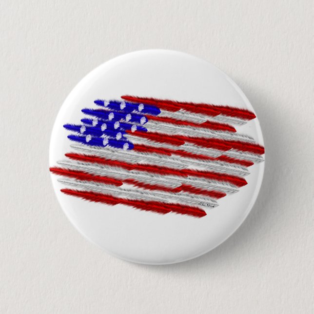 US-Flagge in Feathers Button (Vorderseite)