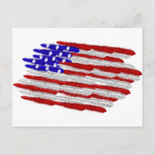 US-Flagge in Feathers Postkarte
