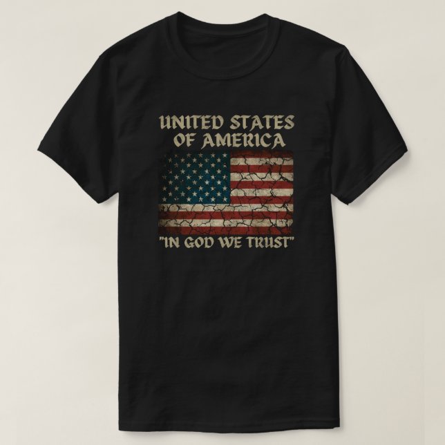 US-Flagge "In God We Trust" T-Shirt (Design vorne)