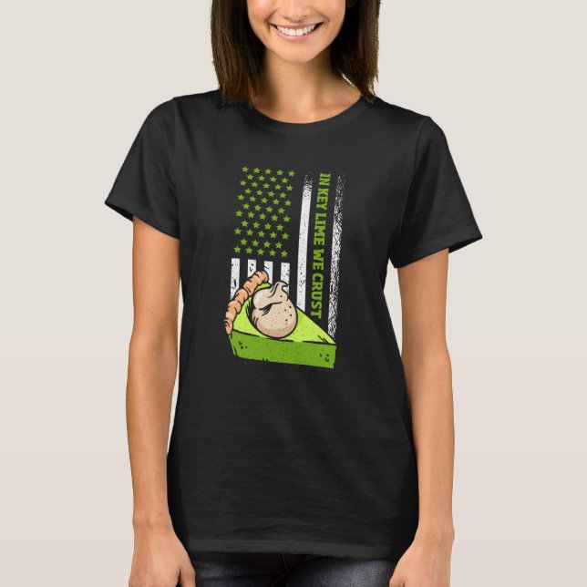 Us-Flagge in Key Lime We Crust T-Shirt (Vorderseite)