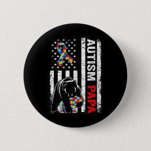 US-Flagge in Not Autismus Papa-Bär-Bewusstsein Button