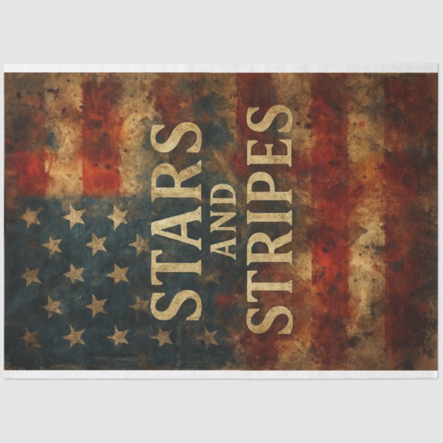 US Flagge in Not Decoupage Seidenpapier (Vorderseite)