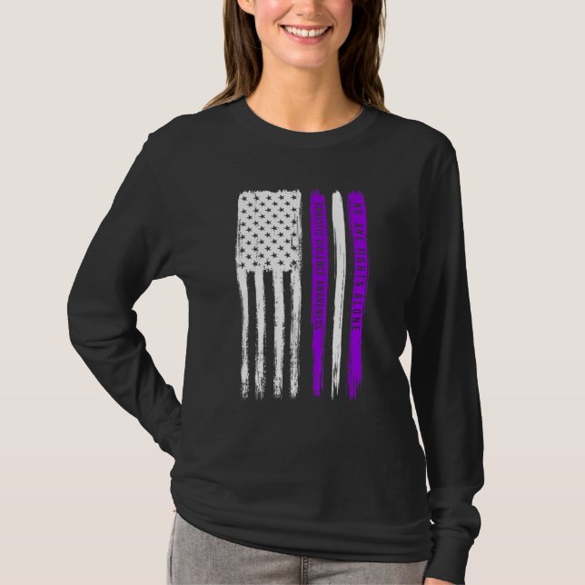 US-Flagge Inländische Gewalt Sensibilisierungsmona T-Shirt (Vorderseite)