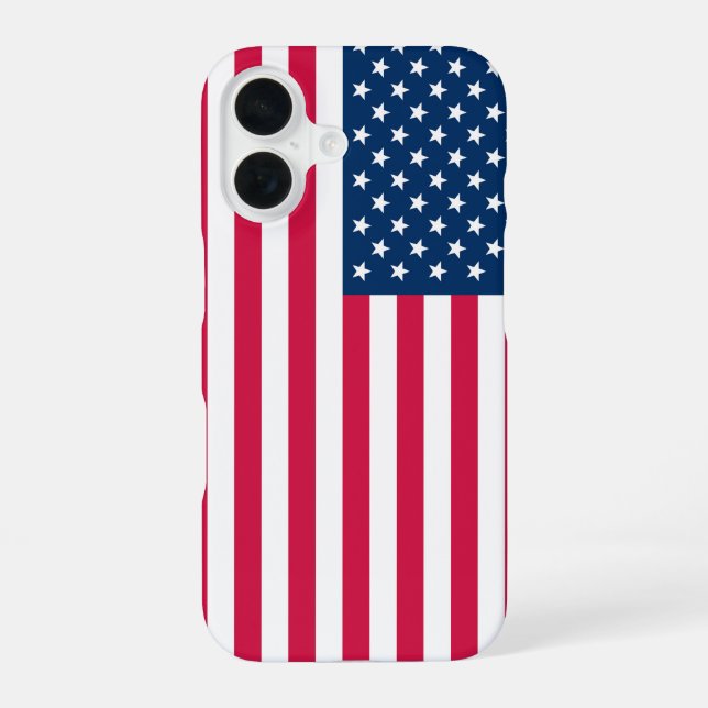 US-Flagge iPhone 16 Hülle (Rückseite)