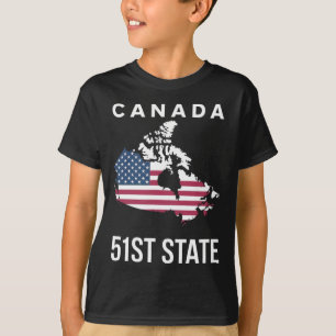 Us-Flagge Karte Kanada 51. Staat T-Shirt